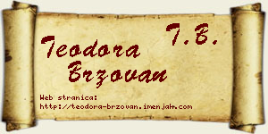Teodora Brzovan vizit kartica